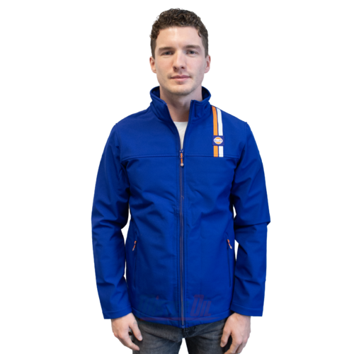 Gulf Softshell Blauw Logo + Streep Borst S