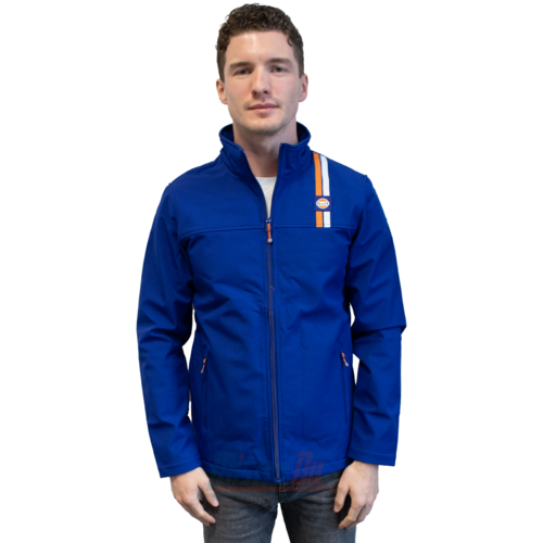 Gulf Softshell Blauw Logo + Streep Borst S - 2