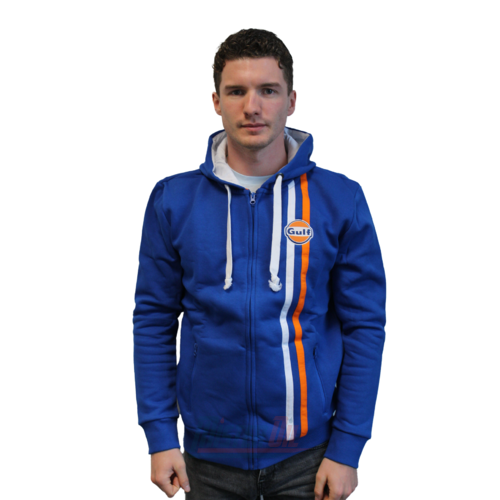 Gulf Sweatshirt Dik Blauw Logo Borst XL