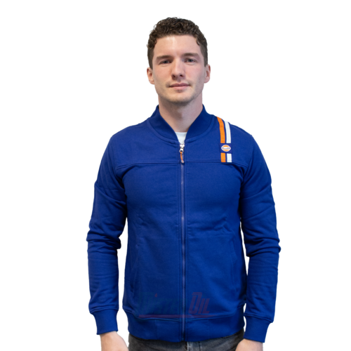 Gulf Sweatshirt Dun Blauw Logo Borst M
