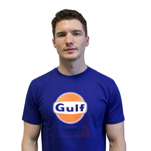 Gulf Tshirt Blauw Logo Borst XL - 2
